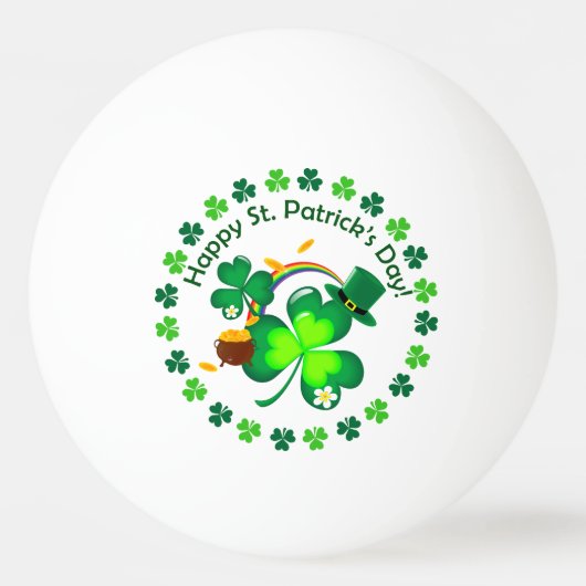 Happy St. Patrick's Day Tischtennisball (Vorderseite)