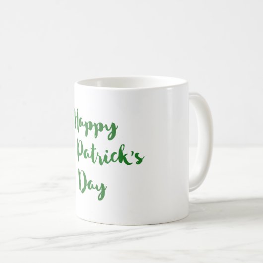 Happy St. Patrick's Day Trendy Schriftart Typograf Kaffeetasse (VorderseiteRechts)