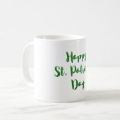 Happy St. Patrick's Day Trendy Schriftart Typograf Kaffeetasse (Vorderseite Links)