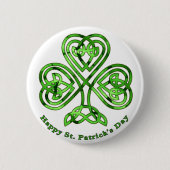 Happy St. Patrick's Day Trinity Clover Button (Vorderseite)