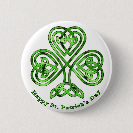 Happy St. Patrick's Day Trinity Clover Button (Vorderseite)