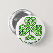 Happy St. Patrick's Day Trinity Clover Button (Vorne & Hinten)