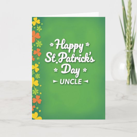 Happy St Patricks Day Uncle Card Karte (Vorderseite)