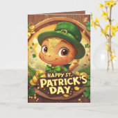 Happy St. Patrick's Day und drei Leprechaun Karte (Gelbe Blume)