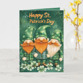 Happy St. Patrick's Day und drei Leprechaun Karte (Gelbe Blume)
