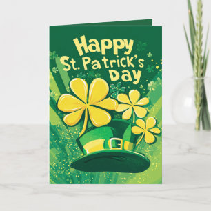 Happy St. Patrick's Day und Koboldhut Karte