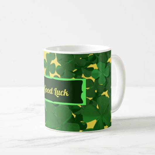 Happy St Patrick's Day und Viel Glück Kaffeetasse (VorderseiteRechts)