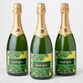 Happy St Patrick's Day und Viel Glück Schaumweinetikett (Flaschen)