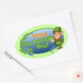 Happy St. Patrick's Day (Ver 2) Ovaler Aufkleber (Umschlag)