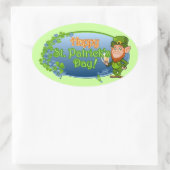 Happy St. Patrick's Day (Ver 2) Ovaler Aufkleber (Tasche)