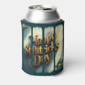 Happy St. Patrick's Day Vertical Brushstroke Dosenkühler (Kanne Rückseite)