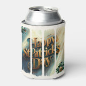 Happy St. Patrick's Day Vertical Brushstroke Dosenkühler (Kanne Vorderseite)