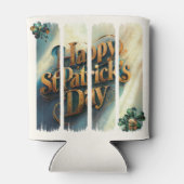 Happy St. Patrick's Day Vertical Brushstroke Dosenkühler (Rückseite)