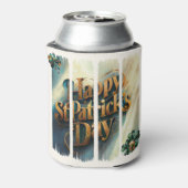 Happy St. Patrick's Day Vertical Brushstroke Dosenkühler (Kanne Rückseite)