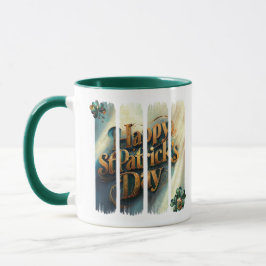Happy St.Patrick's Day Vertical Brushstroke Tasse