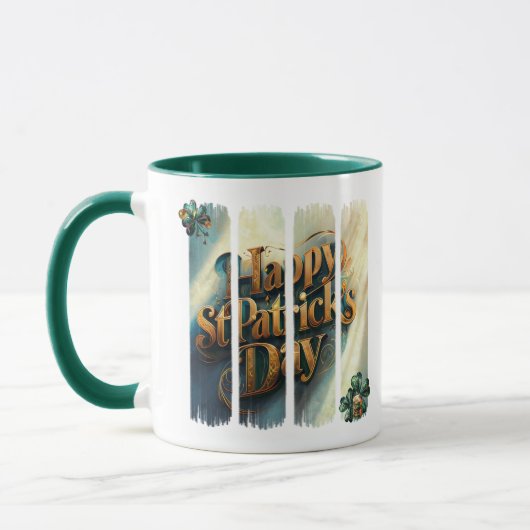 Happy St.Patrick's Day Vertical Brushstroke Tasse (Links)