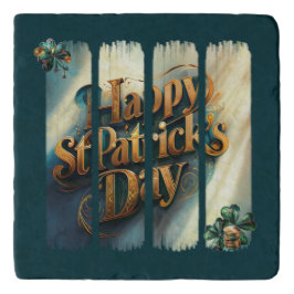 Happy St. Patrick's Day Vertical Brushstroke Töpfeuntersetzer