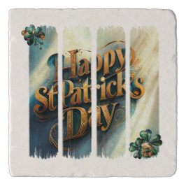 Happy St. Patrick's Day Vertical Brushstroke Töpfeuntersetzer