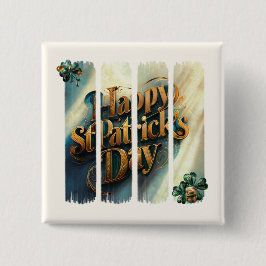 Happy St Patrick's Day Vertikaler Pinselstrich Button