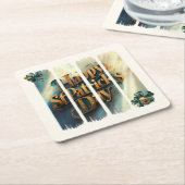 Happy St.Patrick's Day Vertikaler Pinselstrich Rechteckiger Pappuntersetzer (angewinkelt)