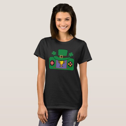 Happy St Patricks Day Video Game Controller Irish T-Shirt (Vorne ganz)