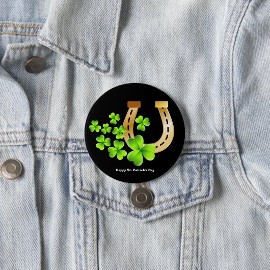 Happy St. Patrick's Day Viel Glück Horse Shoe Button (Beispiel)