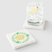 Happy St. Patricks Day Viel Glück Steinuntersetzer (Seitenansicht)