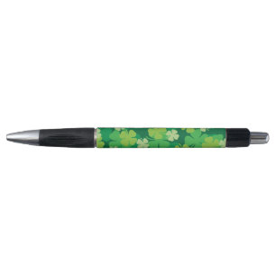Happy St. Patrick's Day vier Blätter Klee schwarz Kugelschreiber