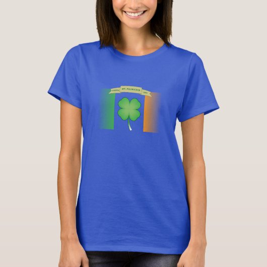 Happy St. Patrick's Day (Vierblättriges Kleeblatt) T-Shirt (Vorderseite)