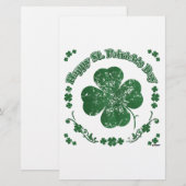 Happy St. Patrick's Day - Vintager Stil Briefpapier (Vorne/Hinten)