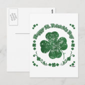 Happy St. Patrick's Day - Vintager Stil Postkarte (Vorne/Hinten)