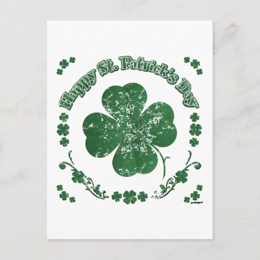 Happy St. Patrick's Day - Vintager Stil Postkarte (Vorderseite)