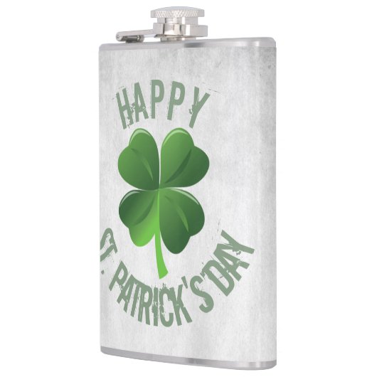 Happy St. Patrick's Day Vinyl Wrapped Flask Flachmann (Links)