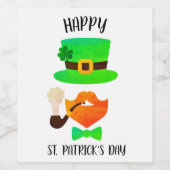 Happy St. Patrick's Day Weinetikett (Einzelnes Label)