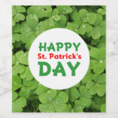 Happy St. Patrick's Day Weinflasche Weinetikett (Einzelnes Label)