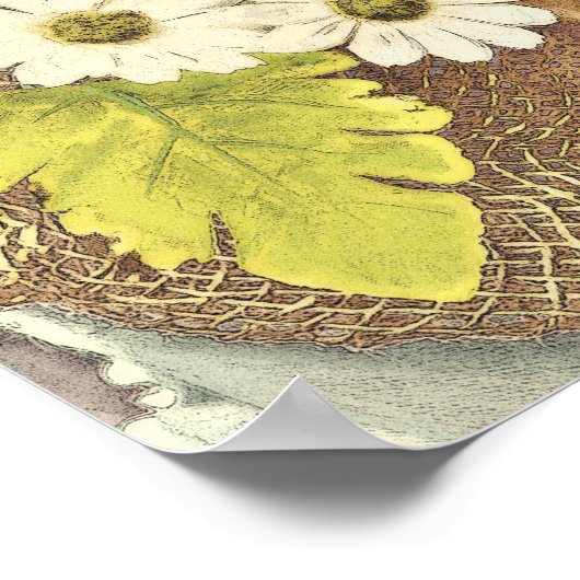 Happy St. Patrick's Day Weiße Blume Poster (Ecke)