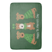 Happy St Patricks Day Welsh Wire Fox Terrier Dogs Badematte (Vorderseite Vertikal)