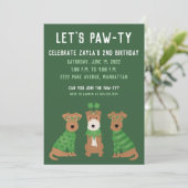 Happy St Patricks Day Welsh Wire Fox Terrier Dogs Einladung (Stehend Vorderseite)