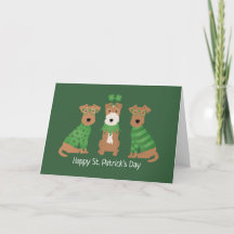 Happy St Patricks Day Welsh Wire Fox Terrier Dogs