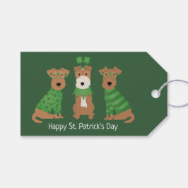 Happy St Patricks Day Welsh Wire Fox Terrier Dogs Geschenkanhänger
