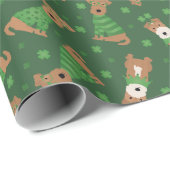 Happy St Patricks Day Welsh Wire Fox Terrier Dogs Geschenkpapier (Rolleneckpunkt)