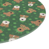Happy St Patricks Day Welsh Wire Fox Terrier Dogs Schneidebrett (Ecke)