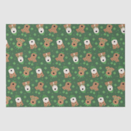 Happy St Patricks Day Welsh Wire Fox Terrier Dogs Seidenpapier