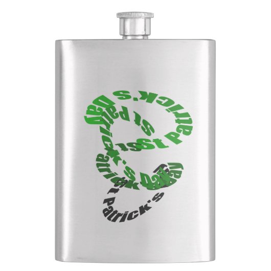 Happy St Patrick's Day Whirl Flask Flachmann (Vorderseite)