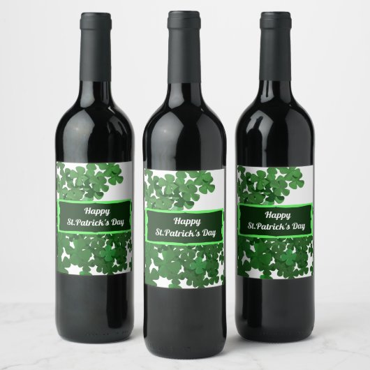 Happy St.Patrick's Day Wine Label Weinetikett (Flaschen)