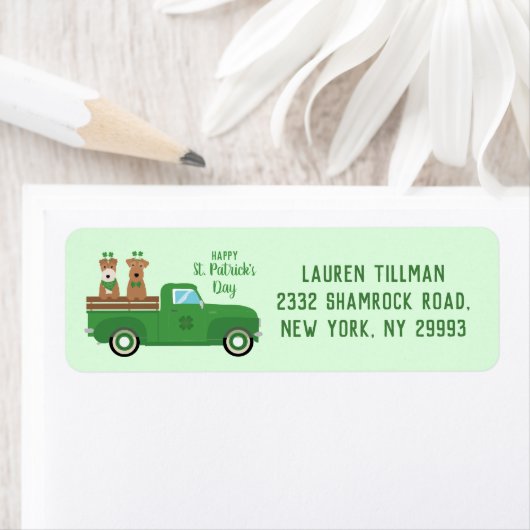 Happy St Patricks Day Wire Fox Terrier Dog (Insitu)