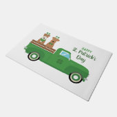 Happy St Patricks Day Wire Fox Terrier Dog Fußmatte (Schrägansicht)