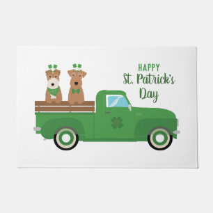 Happy St Patricks Day Wire Fox Terrier Dog Fußmatte