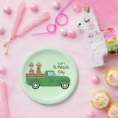 Happy St Patricks Day Wire Fox Terrier Dog Pappteller (Party)