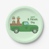 Happy St Patricks Day Wire Fox Terrier Dog Pappteller (Vorderseite)